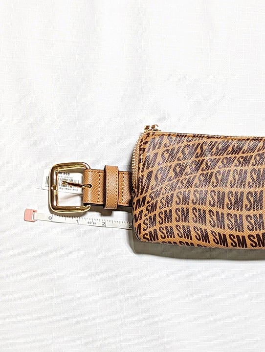 Steve Madden Women's Warped Logo-Print Faux Leather Belt Bag Size S (MSRP $54)