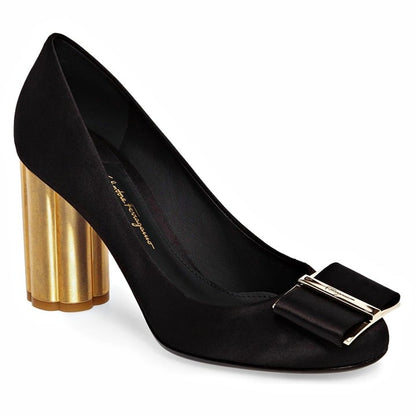 Salvatore Ferragamo Capua 85 Women's Flower Heel Satin Pump Size 7.5 (MSRP $850)