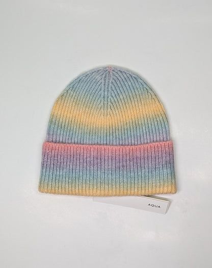 Aqua Women's Space Dye Rib Knit Cuff Beanie Hat (MSRP $58)