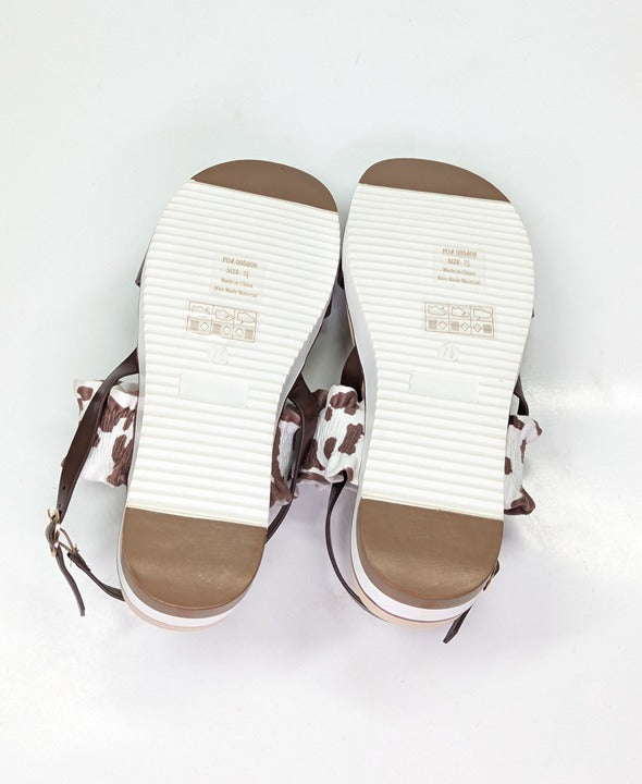 Journee Women's Riya Formed Footbed Sling Back Sandals Size 7.5 (MSRP $75)
