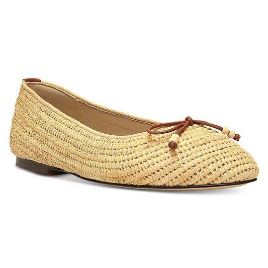 Joie Women's Aimee Woven Raffia Ballerina Flats Natural Size 9 (MSRP $228)