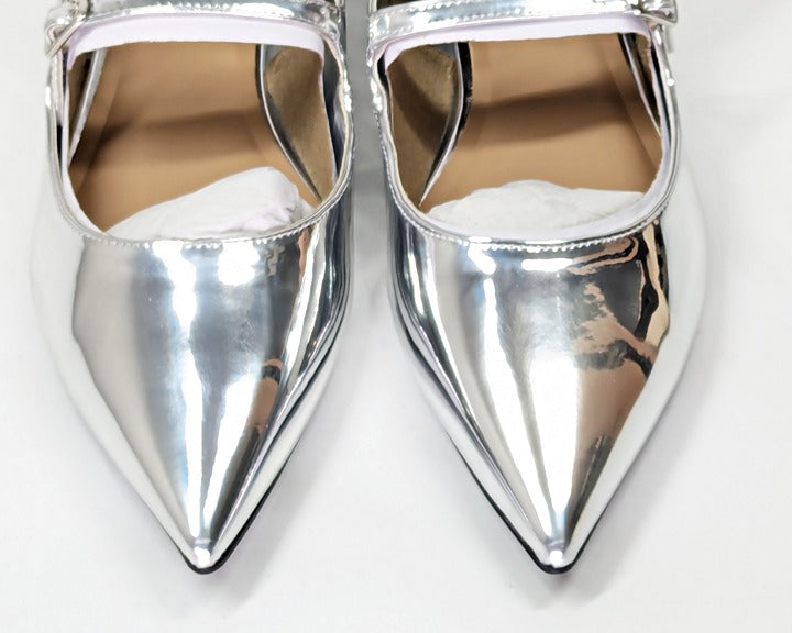 I.N.C. International Concepts Valan Silver Triple Straps Flats Size 9.5 MSRP $80