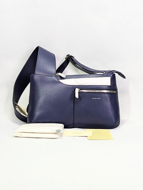 Radley London Pockets Icon Small Leather Crossbody in Evenfall (MSRP $198)