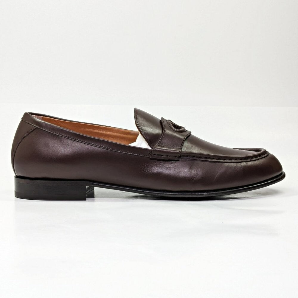 Valentino Garavani Men's Vlogo Penny Loafer Chocolate Brown Size 43 (MSRP $980)