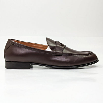 Valentino Garavani Men's Vlogo Penny Loafer Chocolate Brown Size 43 (MSRP $980)