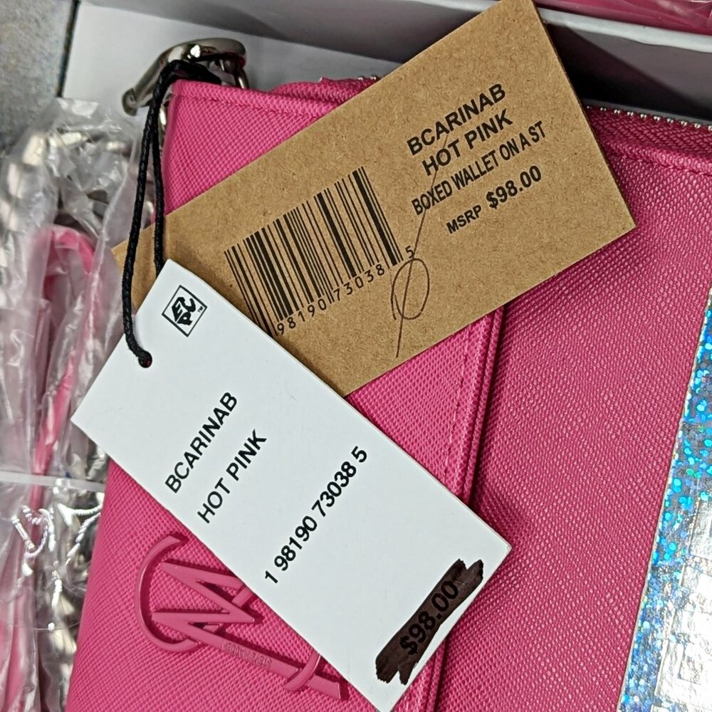 Steve Madden Boxed Carina Crossbody Wallet Set in Hot Pink (MSRP $98)