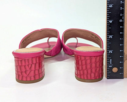 Donald Pliner Women's Toe Loop Block Heel Slide Sandals Pink Size 8 (MSRP $198)