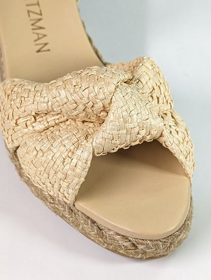 Stuart Weitzman Women's Playa Natural Espadrille Knot Wedge Size 10 (MSRP $395)