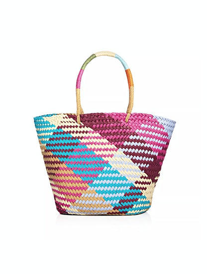 Aqua Jada Women's Woven Large Tote Multicolor (MSRP $148)