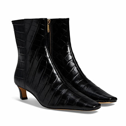 Michael Kors Women's Cosmo Croc-Embossed Kitten Heel Booties Size 7 (MSRP $175)