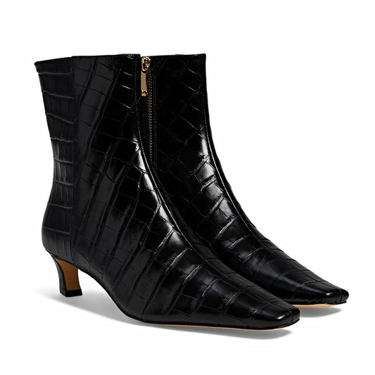 Michael Kors Women's Cosmo Croc-Embossed Kitten Heel Booties Size 7 (MSRP $175)