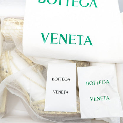 Bottega Veneta Woman's Metallic Gold Stretch Lace-up Size 37 (MSRP $1,250)