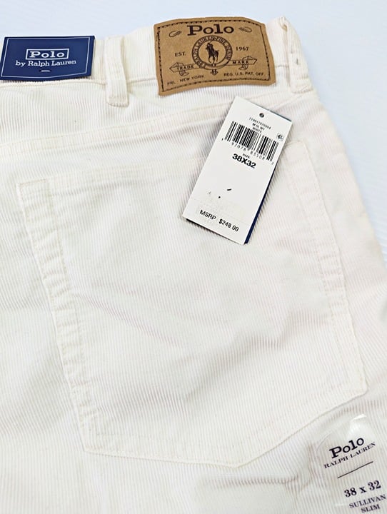 Polo Ralph Lauren The Sullivan Slim Fit Stretch Corduroy Pants 38 x 32 MSRP $248