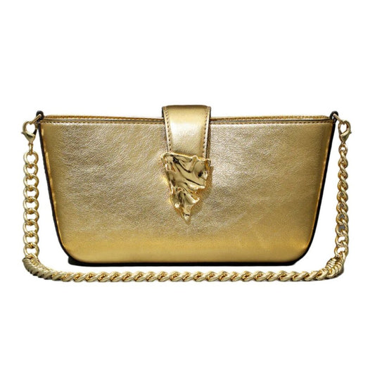 Alexis Bittar The Crumple Convertible Crossbody Bag in Gold Leather (MSRP $395)