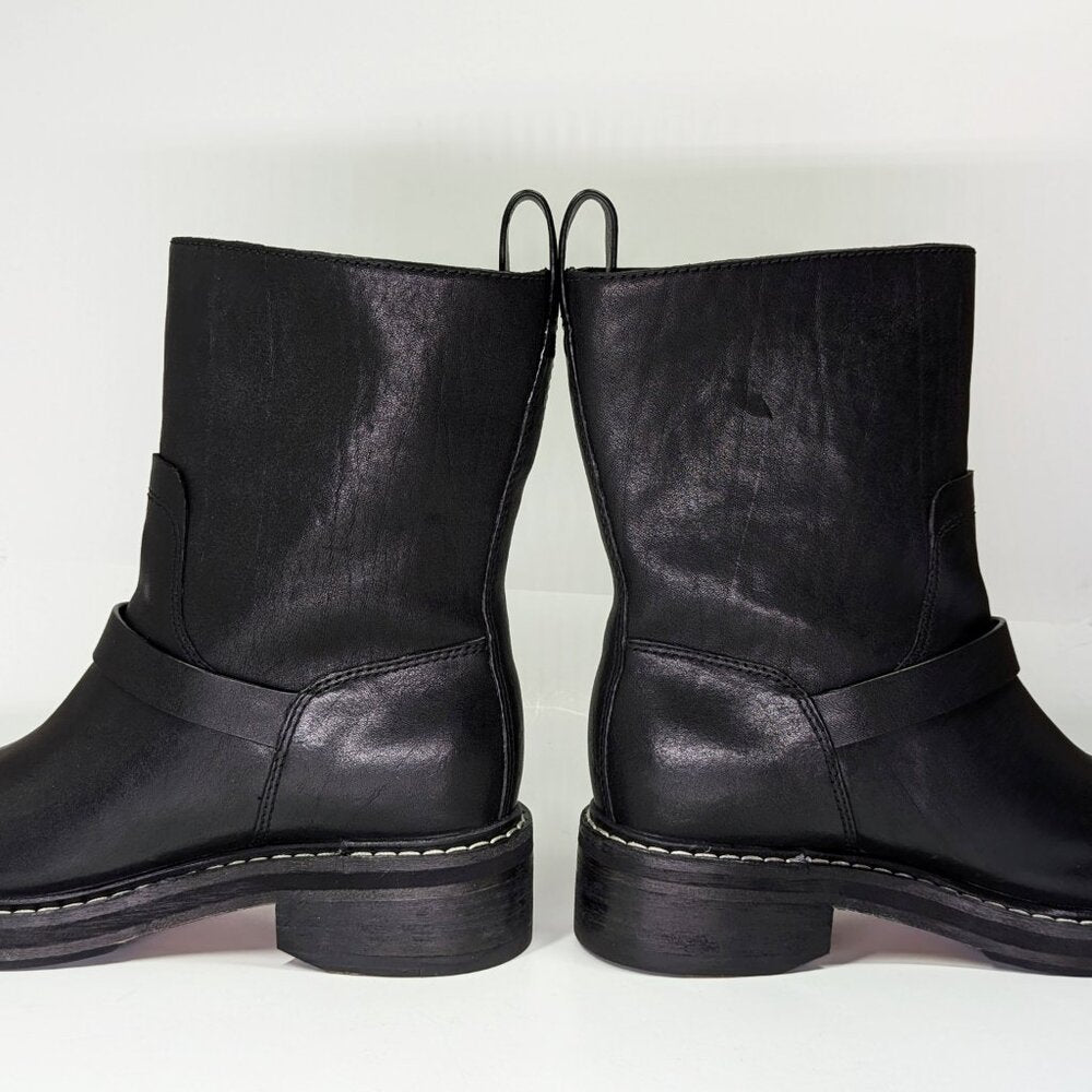 Rag & Bone Women's RB Moto Studded Pull On Boots Black Size 8.5 (MSRP $595)