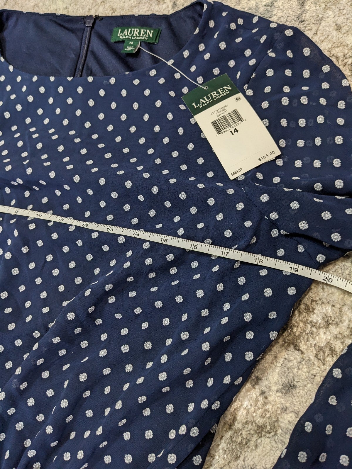 Lauren Ralph Lauren Women's Polka-dot Dress Size 14 (MSRP $165)