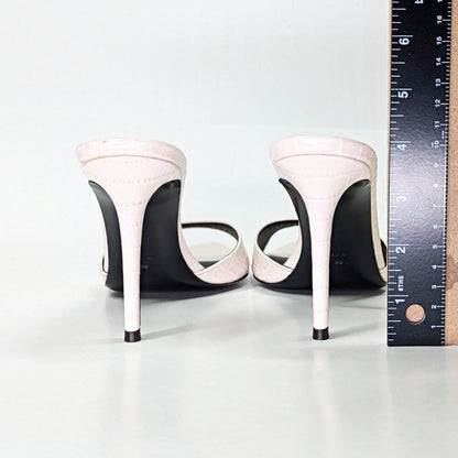 Giuseppe Zanotti Intrigo 90mm Crocodile Beige Mule Sandals Size 39 (MSRP $795)