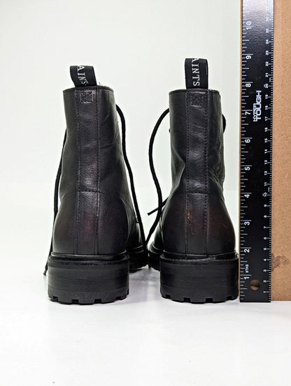 AllSaints Tobias Men's Lace-Up Washed Leather Boots Dark Brown Size 7 MSRP $358