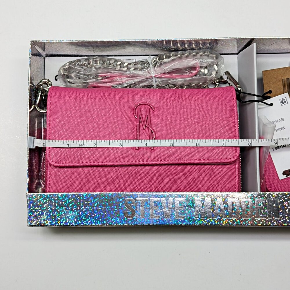 Steve Madden Boxed Carina Crossbody Wallet Set in Hot Pink (MSRP $98)