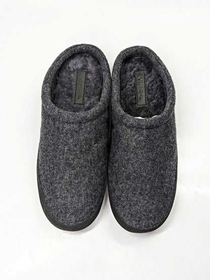 Vince Men's Howell Charcoal Gray Shearling-Lined Slippers Size 9 (MSRP $150)