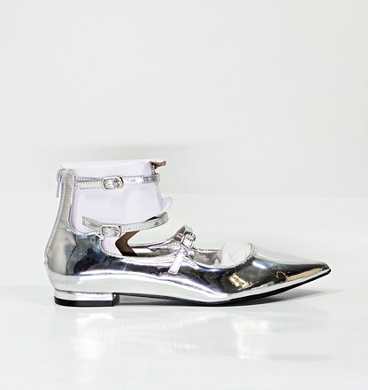 I.N.C. International Concepts Valan Silver Triple Straps Flats Size 8 MSRP $80