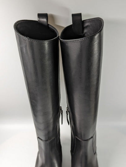 Tory Burch Women's The Riding Boot Milano Mezzo Calf Black Size 6 (MSRP $648)