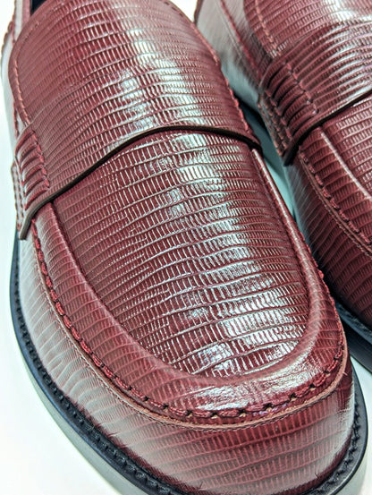 Alexander McQueen Men's Croc Embossed Apron Toe Loafers Size 43.5 (MSRP $990)
