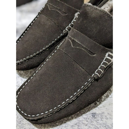 The Men's Store Bloomingdale's Shearling Dark Brown Slipper Size 10 (MSRP $145)