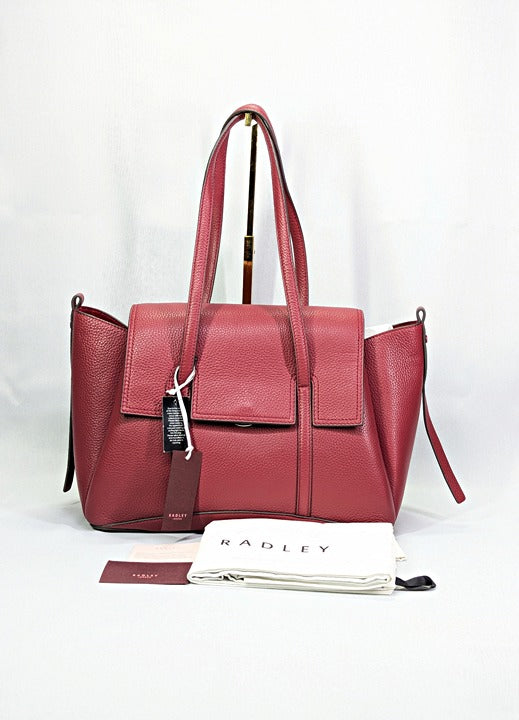 Radley London The Chancery Large Leather Shoulder Bag Medium Red (MSRP $448)
