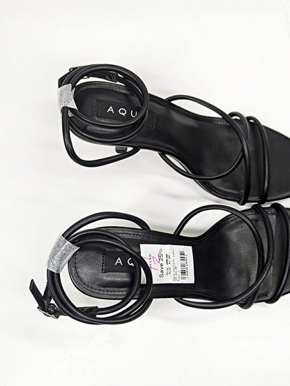 Aqua Women's Arlow Black Ankle Strap High Heel Sandals Size 9.5 (MSRP $108)