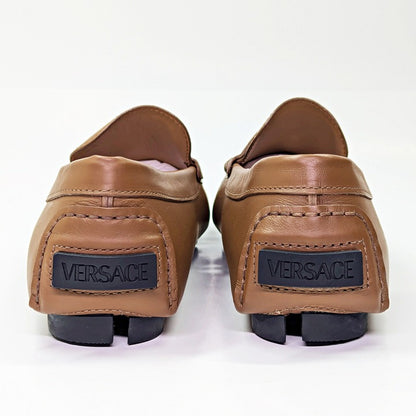 Versace Men's Medusa Biggie Leather Loafer Dark Toffee Size 42 (MSRP $775)