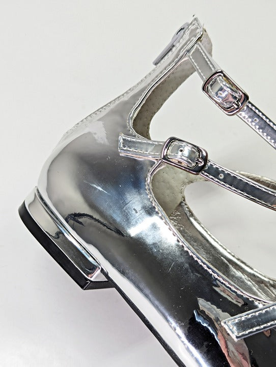 I.N.C. International Concepts Valan Silver Triple Straps Flats Size 8.5 MSRP $80