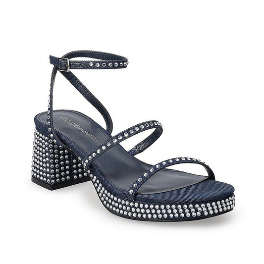 BCBGeneration Lissena-2 Women's Rhinestones Platform Sandals Size 9 MSRP $109