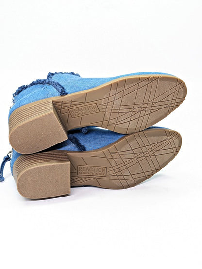 Kenneth Cole Reaction Women's Side Skip Shooties Blue Denim Size 7.5 (MSRP $99)