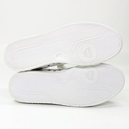 MCM Men's Terrain Derby Visetos Logo White Leather Sneakers Size 41 (MSRP $450)