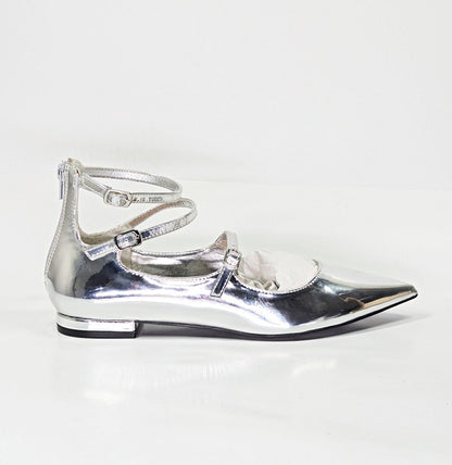 I.N.C. International Concepts Valan Silver Triple Straps Flats Size 8.5 MSRP $80