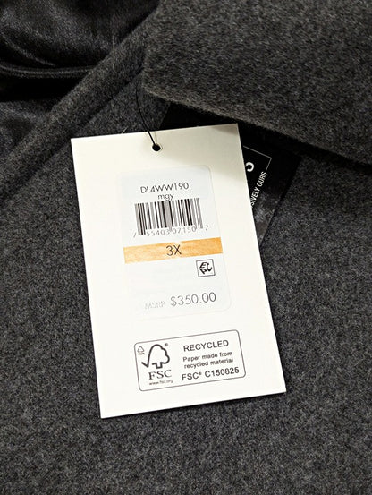 DKNY Plus Size Notched-Collar Double-Breasted Wrap Coat Size 3X (MSRP $350)