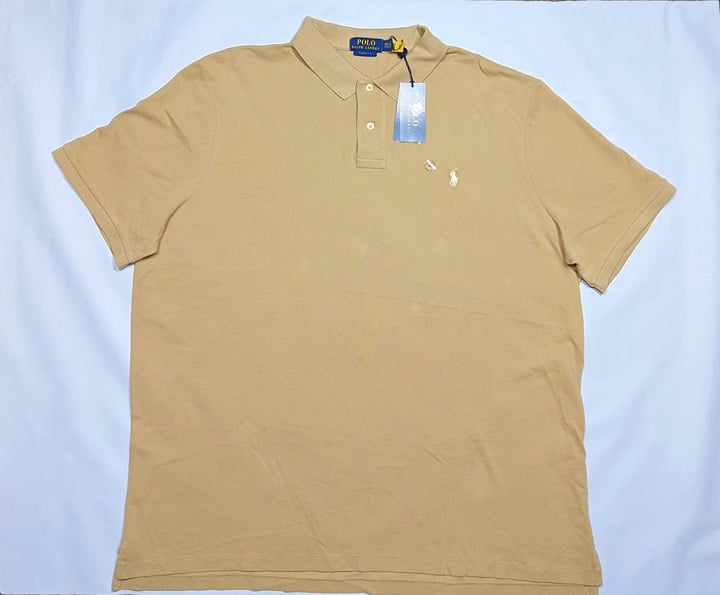 Polo Ralph Lauren Men's Custom Classic Fit Mesh Polo Beige Size XXL MSRP $110