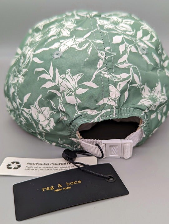 Rag & Bone Unisex Addison Baseball Cap Leaf Green Floral (MSRP $95)