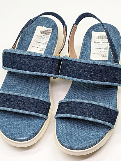 Cole Haan Meritt Women's Zerogrand Denim Platform Sandals Size 7.5 (MSRP $175)