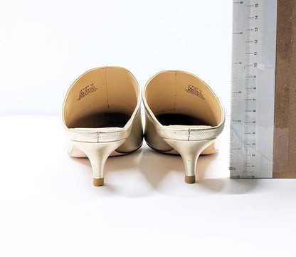 Pour La Victoire Women's Korrine Leather Heel Mules Champagne Size 6.5 MSRP $245