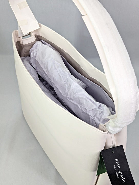 Kate Spade New York Grace Medium Leather Hobo Bag Cream (MSRP $398)