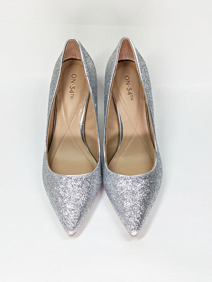 On 34th Women's Jeules Silver Glitter Pointed-Toe Pumps Size 7.5 (MSRP $80)