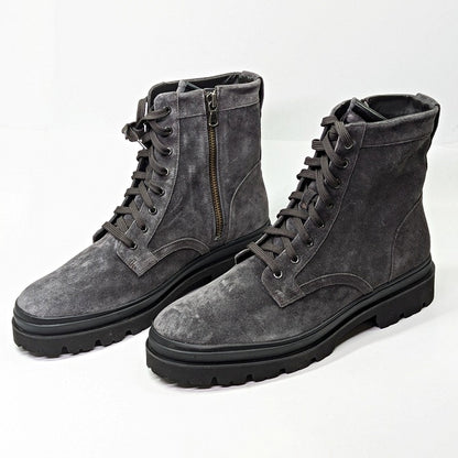 Vince Men's Raider Lace Up Boots in Graphite Suede Size 12 (MSRP $395)
