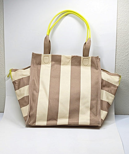 On 34th Cynthiah Extra Large Canvas Shoulder Tote Bag Dune Stripe (MSRP $90)