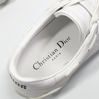 Christian Dior Women's White Leather & Suede D-Fence Lace Up Sneakers Size 36.5