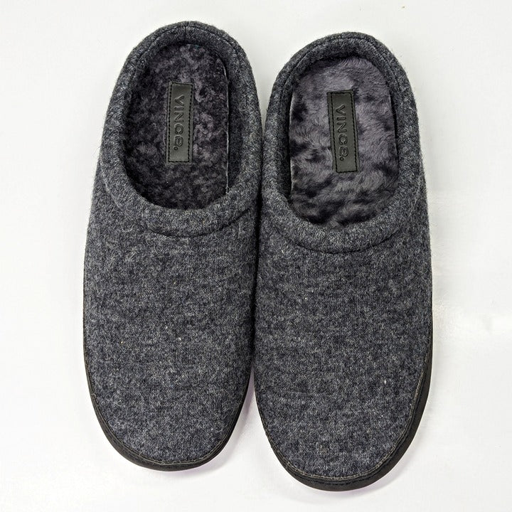 Vince Men's Howell Shearling-Lined Slippers Charcoal Gray Size 9 (MSRP $150)