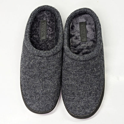 Vince Men's Howell Shearling-Lined Slippers Charcoal Gray Size 9 (MSRP $150)
