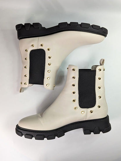 Michael Kors Women's Ridley Cream Studded Chelsea Booties Size 6.5 (MSRP $225)