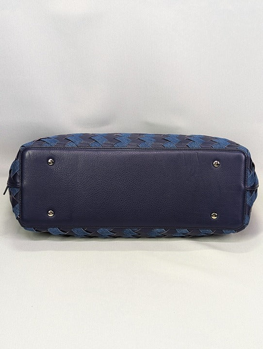 Radley London Devonshire Row Denim Large Open Top Satchel Bag (MSRP $388)